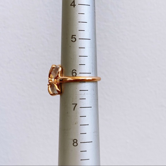 Rose Gold White Floral Cz Romantic Ring - Picture 8 of 8